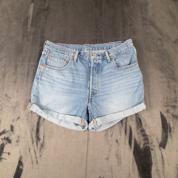 Levi's Pants - Levi's 501 Original Jean Shorts Womens 31 Blue Light Wash High Rise Rolled Cuff